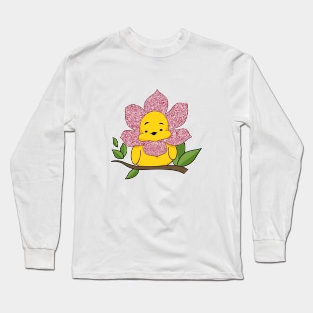 Easter baby chicken, flower chick, spring baby, happy Easter, face mask for girl, my first Easter Long Sleeve T-Shirt by PrimeStore